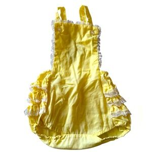 Vintage Yellow Ruffled Baby Romper
